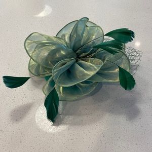 Two tone green Kentucky Derby fascinator/clip hat